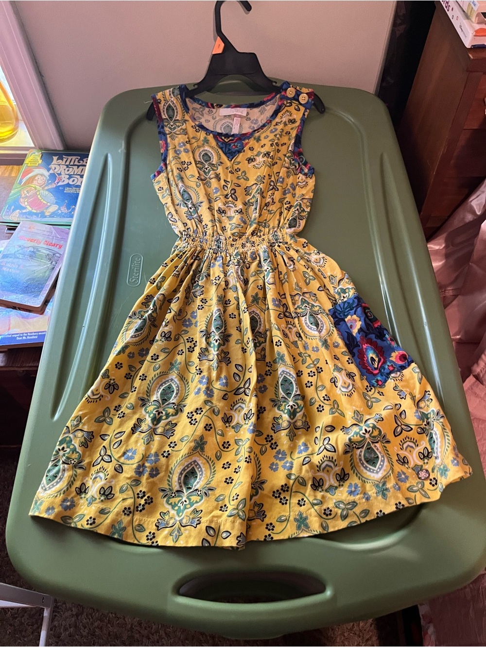 Matilda Jane Yellow Paisley Sundress with Blue Contrast Pocket